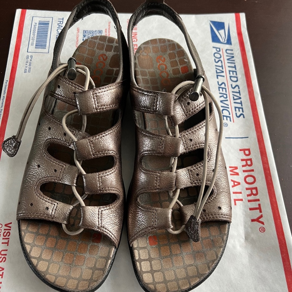 Ecco, size 39, leather, silver beige